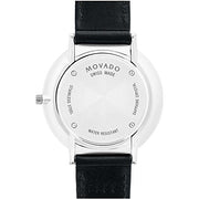  Shop Authentic Movado Ultra Slim Black Dial Black Leather Strap Watch For Women - 0607090 - Luxxuri