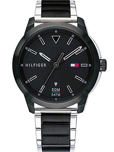  Shop Authentic Tommy Hilfiger Sneaker Quartz Black Dial Two Tone Steel Strap Watch for Men - 1791619 - Luxxuri