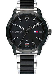  Shop Authentic Tommy Hilfiger Sneaker Quartz Black Dial Two Tone Steel Strap Watch for Men - 1791619 - Luxxuri