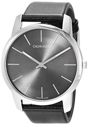  Shop Authentic Calvin Klein City Black Dial Black Leather Strap Watch for Men - K2G21107 - Luxxuri