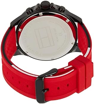  Shop Authentic Tommy Hilfiger Multifunction Quartz Black Dial Red Rubber Strap Watch for Men  - 1791722 - Luxxuri
