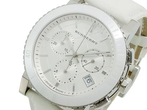  Shop Authentic Burberry City Chronograph White Dial White Leather Strap Watch For Women - BU9701 - Luxxuri