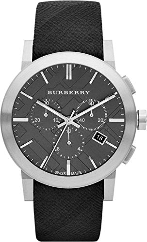  Shop Authentic Burberry The City Grey Dial Black Leather Strap Watch for Men - BU9359 - Luxxuri