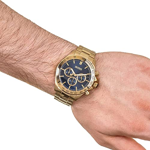  Shop Authentic Hugo Boss Ikon Blue Dial Gold Steel Strap Watch for Men - 1513340 - Luxxuri