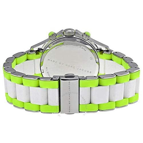  Shop Authentic Marc Jacobs Rock Chronograph White Dial White & Green Silicone Strap Watch for Women - MBM2592 - Luxxuri