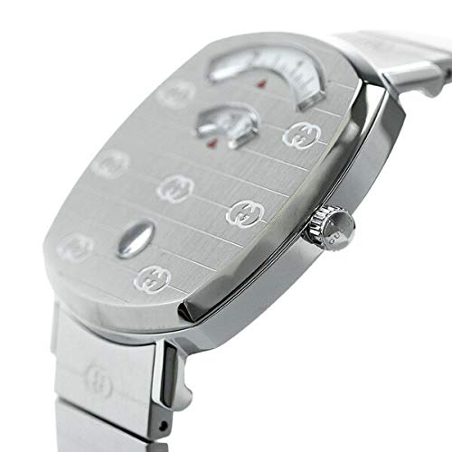  Shop Authentic Gucci Grip Quartz Silver Dial Silver Steel Strap Watch For Women - YA157401 - Luxxuri