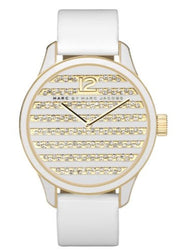  Shop Authentic Marc Jacobs Lidia Stripe White Dial White Leather Strap Watch for Women - MBM1164 - Luxxuri