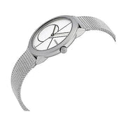  Shop Authentic Calvin Klein Minimal White Dial Silver Mesh Bracelet Watch for Men - K3M5115X - Luxxuri