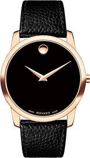  Shop Authentic Movado Museum Classic Black Dial Black Leather Strap Watch For Men - 607060 - Luxxuri