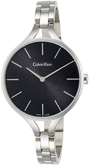  Shop Authentic Calvin Klein Graphic Black Dial Silver Steel Strap Watch for Women - K7E23141 - Luxxuri