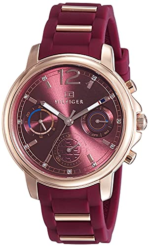  Shop Authentic Tommy Hilfiger Claudia Red Dial Two Tone Steel Strap Watch for Women - 1781744 - Luxxuri