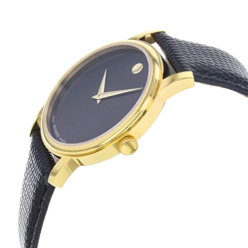  Shop Authentic Movado Museum Black Dial Black Leather Strap Watch For Men - 2100005 - Luxxuri