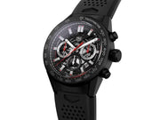  Shop Authentic Tag Heuer Carrera Automatic Chronograph Black Dial Black Rubber Strap Watch for Men - CBG2A90.FT6173 - Luxxuri