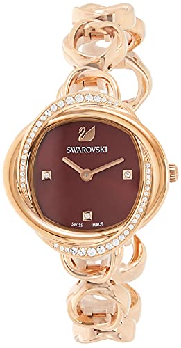  Shop Authentic Swarovski Crystal Flower Red Dial Rose Gold Steel Strap Watch for Women - 5552783 - Luxxuri