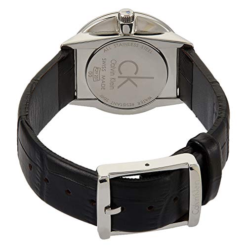  Shop Authentic Calvin Klein Accent Black Dial Black Leather Strap Watch for Women - K2Y231C3 - Luxxuri