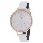  Shop Authentic Calvin Klein Equal Silver Dial White Leather Strap Watch for Women - K3E236L6 - Luxxuri