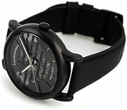  Shop Authentic Emporio Armani Meccanico Quartz Black Dial Black Leather Strap Watch For Men - AR60032 - Luxxuri