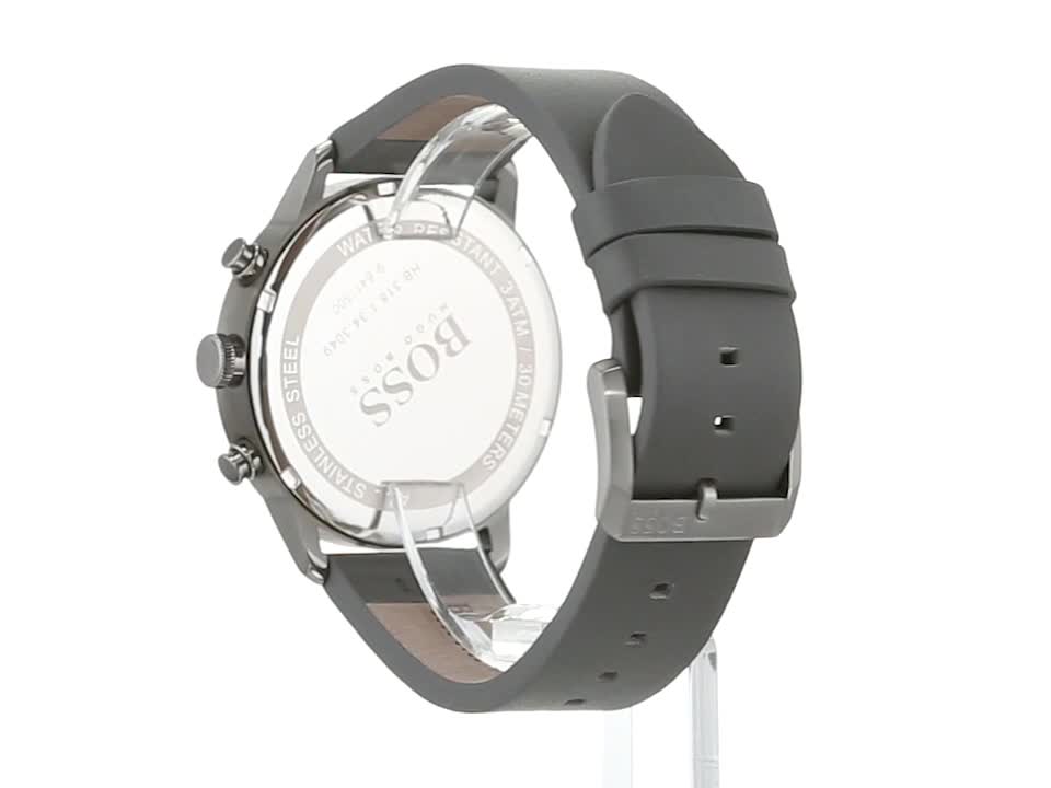  Shop Authentic Hugo Boss Architectural Grey Dial Grey Leather Strap Watch for Men - 1513570 - Luxxuri