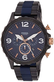  Shop Authentic Fossil Nate Chronograph Blue Dial Two Tone Steel Strap Watch for Men - JR1494 - Luxxuri