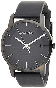  Shop Authentic Calvin Klein City Quartz Black Dial Black Leather Strap Watch for Men - K2G2G4C1 - Luxxuri