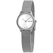  Shop Authentic Calvin Klein Minimal White Dial Silver Mesh Bracelet Watch for Women - K3M231Y6 - Luxxuri