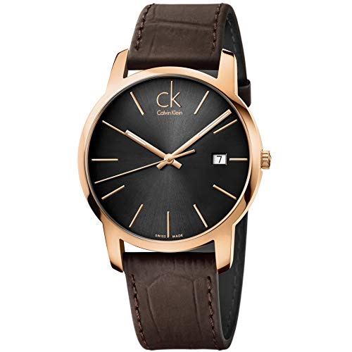  Shop Authentic Calvin Klein City Chronograph Brown Dial Brown Leather Strap Watch for Men - K2G2G6G3 - Luxxuri