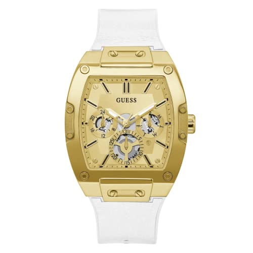  Shop Authentic Guess Phoenix Multifunction Gold Dial White Leather Strap Watch for Men - GW0202G6 - Luxxuri