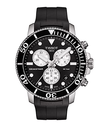  Shop Authentic Tissot Seastar 1000 Chronograph Black Dial Black Rubber Strap Watch For Men - T120.417.17.051.00 - Luxxuri