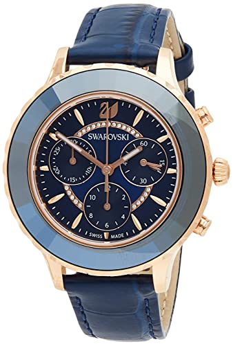  Shop Authentic Swarovski Octea Lux Chrono Blue Dial Blue Leather Strap Watch for Women - 5563480 - Luxxuri