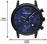  Shop Authentic Emporio Armani Luigi Analog Blue Dial Black Leather Strap Watch For Men - AR11351 - Luxxuri