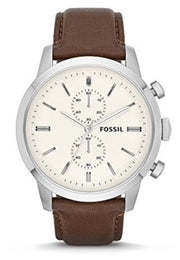  Shop Authentic Fossil Townsman Chronograph White Dial Brown Leather Strap Watch for Men - FS5350 - Luxxuri