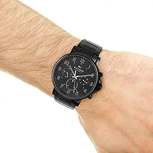  Shop Authentic Tommy Hilfiger Daniel Black Dial Black Steel Strap Watch for Men - 1710383 - Luxxuri