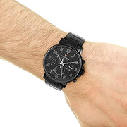  Shop Authentic Tommy Hilfiger Daniel Black Dial Black Steel Strap Watch for Men - 1710383 - Luxxuri