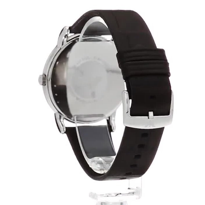  Shop Authentic Emporio Armani Luigi Quartz Gray Dial Brown Leather Strap Watch For Men - AR1996 - Luxxuri