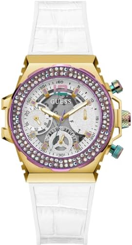  Shop Authentic Guess Fusion Chronograph White Dial White Leather Strap Watch For Women - GW0553L2 - Luxxuri