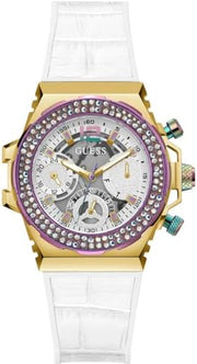  Shop Authentic Guess Fusion Chronograph White Dial White Leather Strap Watch For Women - GW0553L2 - Luxxuri