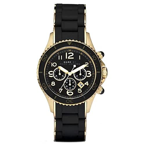  Shop Authentic Marc Jacobs Rock Chronograph Black Dial Black Silicone Strap Watch for Women - MBM2552 - Luxxuri