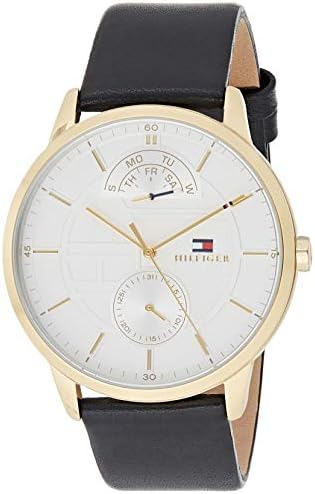  Shop Authentic Tommy Hilfiger Hunter White Dial Black Leather Strap Watch for Men - 1791606 - Luxxuri