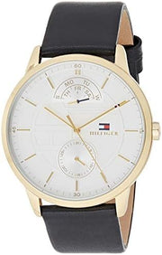  Shop Authentic Tommy Hilfiger Hunter White Dial Black Leather Strap Watch for Men - 1791606 - Luxxuri