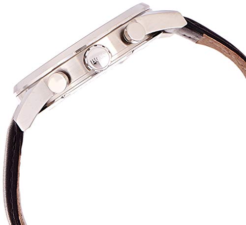  Shop Authentic Hugo Boss Navigator Black Dial Black Leather Strap Watch for Men - 1513678 - Luxxuri