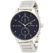  Shop Authentic Tommy Hilfiger Chase Multifunction Blue Dial Silver Steel Strap Watch for Men - 1791575 - Luxxuri