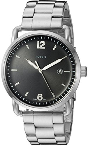  Shop Authentic Fossil The Commuter Black Dial Silver Steel Strap Watch for Men - FS5391 - Luxxuri