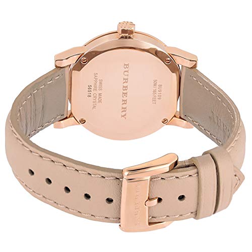  Shop Authentic Burberry The City Beige Dial Beige Leather Strap Watch for Women - BU9109 - Luxxuri