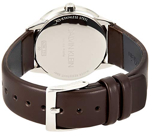  Shop Authentic Calvin Klein Minimal Silver Dial Brown Leather Strap Watch for Men - K3M221G6 - Luxxuri