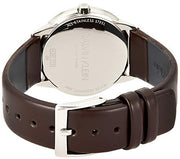  Shop Authentic Calvin Klein Minimal Silver Dial Brown Leather Strap Watch for Men - K3M221G6 - Luxxuri