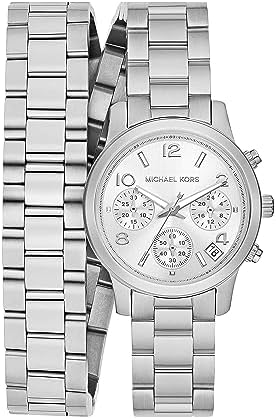  Shop Authentic Michael Kors Runway Chronograph Analog Silver Dial Silver Steel Strap Watch for Women - MK7454 - Luxxuri