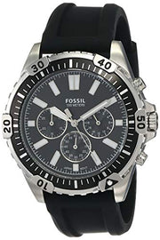  Shop Authentic Fossil Garrett Chronograph Black Dial Black Rubber Strap Watch for Men - FS5624 - Luxxuri