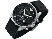 Shop Authentic Emporio Armani Sportivo Chronograph Black Dial Black Rubber Strap Watch For Men - AR0527 - Luxxuri