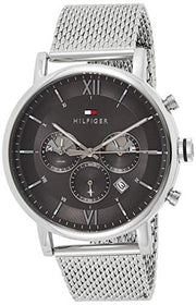  Shop Authentic Tommy Hilfiger Evan Grey Dial Silver Mesh Bracelet Watch for Men - 1710396 - Luxxuri
