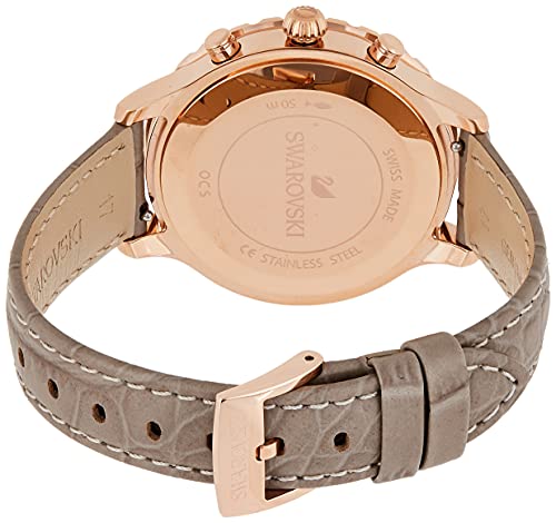  Shop Authentic Swarovski Octea Lux Chrono Grey Dial Grey Leather Strap Watch for Women - 5452495 - Luxxuri